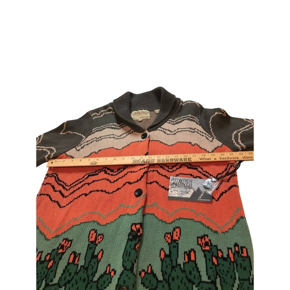 Powder River Outfitters Southwestern Desert‎ Cactus Collar Cardigan Sweater L - Picture 12 of 16